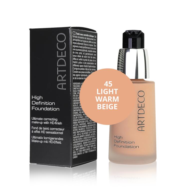 Artdeco High Definition Foundation 45 Light Warm Beige 30 ml Wunderkopf